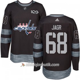Män Ishockey Washington Capitals Tröja Jaromir Jagr 68 1917-2017 100th Anniversary Adidas Svart Authentic